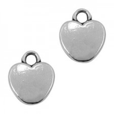 Metal charm Heart with eyelet 10x9mm Antique silver